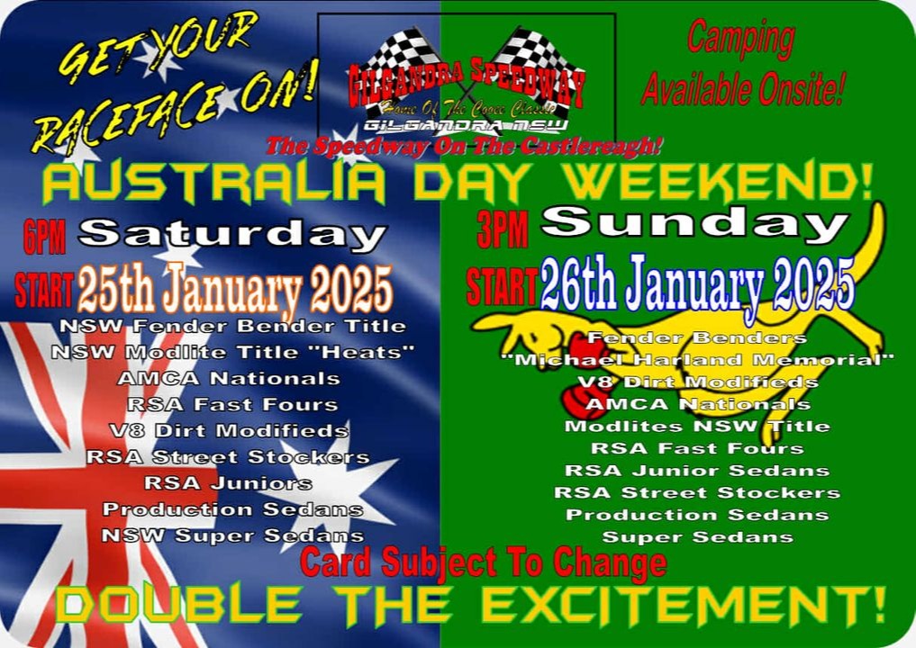 Australia Day weekend at Gil Speedway